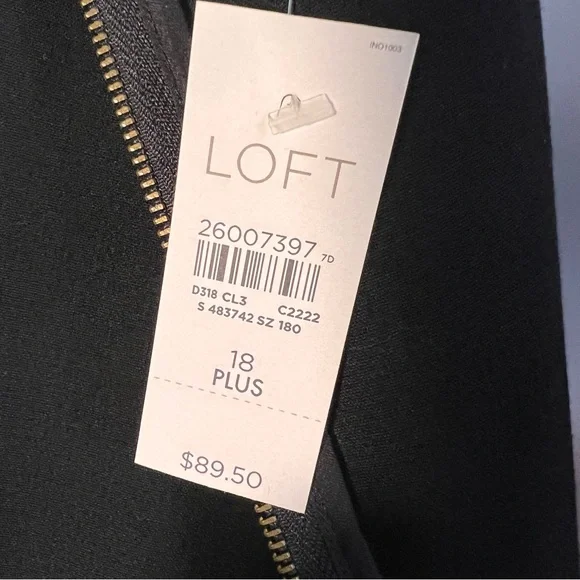 NWT Ann Taylor LOFT Little Black Dress with a back slit, pin tuck sides and zip - Picture 6 of 8